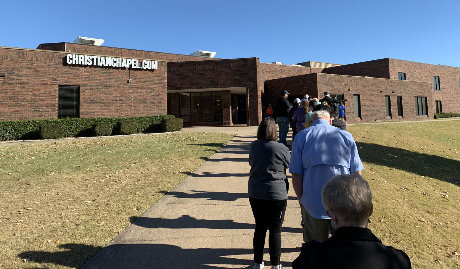 Line at polling place - Christian Chapel